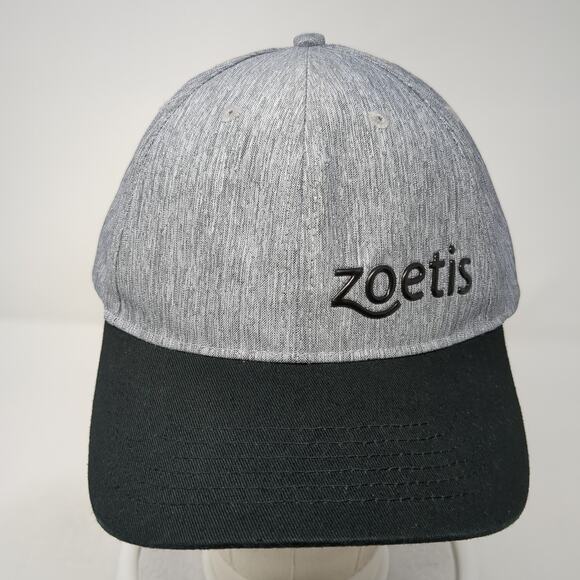 Zoetis Strapback Hat Gray One Size Adjustable Colorblock Vent Holes - Picture 2 of 9